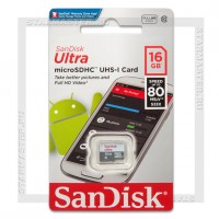 Карта памяти microSDHC 16Gb SanDisk Ultra (Class10, без адаптера) UHS-I