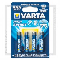 Батарейка AAA Alkaline VARTA LONGLIFE Power (High Energy) LR03/4 Blister