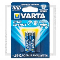 Батарейка AAA Alkaline VARTA LONGLIFE Power (High Energy) LR03/2 Blister