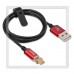 Кабель USB 2.0 -- micro USB, магнитный, 1м, HOCO U28, красный