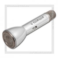 Колонка портативная/караоке-микрофон REMAX RMK-K03, Bluetooth, AUX, Silver
