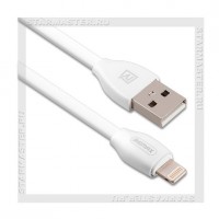 Кабель для Apple 8-pin Lightning -- USB, REMAX 035i Laser, 1м, белый, LED 2A