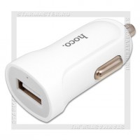 Зарядное устройство автомобильное USB 1.5A HOCO Z2, White