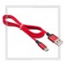Кабель USB 2.0 -- micro USB, 1м, HOCO  X14, нейлон, металл, Red