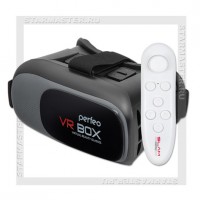 Очки виртуальной реальности для смартфона Perfeo VR BOX 2+ с пультом, черные