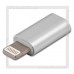 Переходник для Apple 8-pin (m) -- micro USB (f) Perfeo, Silver