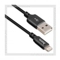 Кабель для Apple 8-pin Lightning -- USB, HOCO X14, 1м, нейлон, черный