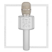 Колонка портативная/караоке-микрофон HOCO BK3, Bluetooth, microSD, Silver