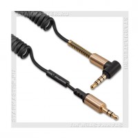 Кабель Audio Jack 3.5 мм (m) -- Jack 3.5 мм (m), 2м, HOCO UPA02, микрофон,черный