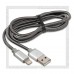 Кабель для Apple 8-pin Lightning -- USB, HOCO U5 1.2м, оплетка металл, Silver