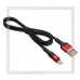 Кабель для Apple 8-pin Lightning -- USB, HOCO X26, 1м, нейлон, Black/Red,2A