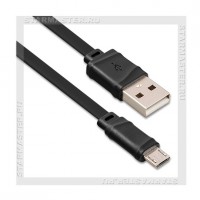 Кабель USB 2.0 -- micro USB, 1м, HOCO   X5, плоский, черный