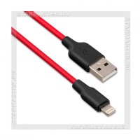 Кабель для Apple 8-pin Lightning -- USB, HOCO X21, 1м, силикон -50С +50С,красный