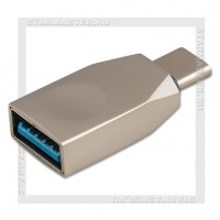 Переходник OTG (адаптер) USB 3.0 (f) - USB Type-C (m), HOCO UA9, Silver