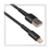Кабель для Apple 8-pin Lightning -- USB, HOCO X30, LED, 1.2м, Black, 2A