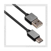 Кабель USB 2.0 - USB Type-C, 1.2м HOCO U49, металл, черный, 2.4A
