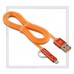 Кабель USB 2.0 -- 2в1 micro USB+Apple 8-pin, 1м REMAX Aurora 020t, LED, Orange