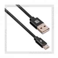 Кабель USB 2.0 -- micro USB, 0.3м, REMAX 079m Moss, эко-кожа, металл, Black, 2A