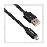 Кабель для Apple 8-pin Lightning -- USB, DEFENDER 2А PRO 1м, ACH01-03T, черный