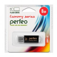 Накопитель USB Flash 8Gb Perfeo E01 Black (USB 2.0) Economy
