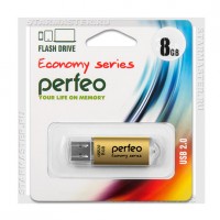 Накопитель USB Flash 8Gb Perfeo E01 Gold (USB 2.0) Economy