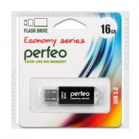 Накопитель USB Flash 16Gb Perfeo E01 Black (USB 2.0) Economy