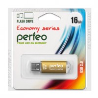 Накопитель USB Flash 16Gb Perfeo E01 Gold (USB 2.0) Economy