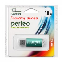 Накопитель USB Flash 16Gb Perfeo E01 Green (USB 2.0) Economy