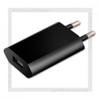 Зарядное устройство 220V -> USB 1A BLAST BHA-111, черный