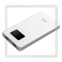 Аккумулятор портативный HOCO 10000 mAh B23, 2*USB, LСD, белый