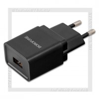 Зарядное устройство 220V -> USB 1A HOCO Borofone BA19A, черный