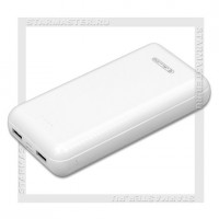 Аккумулятор портативный JELLICO 20000 mAh RM-200, 2*USB + Type-C, белый