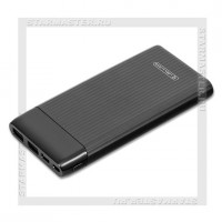Аккумулятор портативный JELLICO 10000 mAh RM-160, 2*USB + Type-C, LСD, черный
