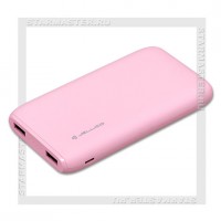 Аккумулятор портативный JELLICO 10000 mAh R10S, 2*USB, розовый