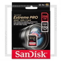 Карта памяти SDXC 256Gb SanDisk Extreme Pro (Class 10 UHS-I U3) 170/90, V30 4K
