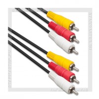 Кабель 3xRCA (m) -- 3xRCA (m), 3м, Perfeo