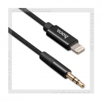 Кабель Audio Jack 3.5 мм (m) -- Apple 8-pin (m), 1м, HOCO UPA13, черный