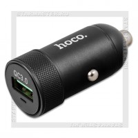 Зарядное устройство автомобильное USB Quick Charge 3.0 3A 18W HOCO Z32, металл, Black