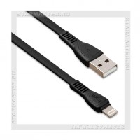 Кабель для Apple 8-pin Lightning -- USB, HOCO Х40, 1м, плоский, черный, 2.4А