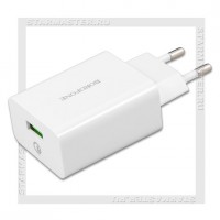 Зарядное устройство 220V -> USB Quick Charge 3.0 3A HOCO BF BA21A, белый