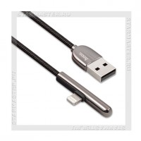 Кабель для Apple 8-pin Lightning -- USB, HOCO U65 1.2м, нейлон, LED, Black, 2.4A