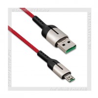 Кабель USB 2.0 -- micro USB, 1.2м, HOCO U68, Red, 4A, VOOC