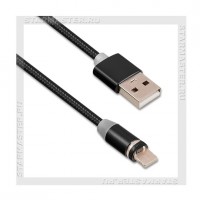Кабель для Apple 8-pin Lightning -- USB, магнитный, 1м SmartBuy, LED, пакет, 2A